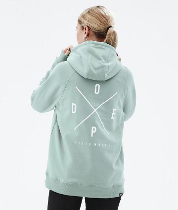 Dope Common W 2X-Up Kapüşonlu Sweatshirt Kadın Yeşil | TR1240XF