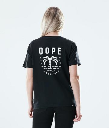 Dope Regular Palm Tişört Kadın Siyah | TR1305IS