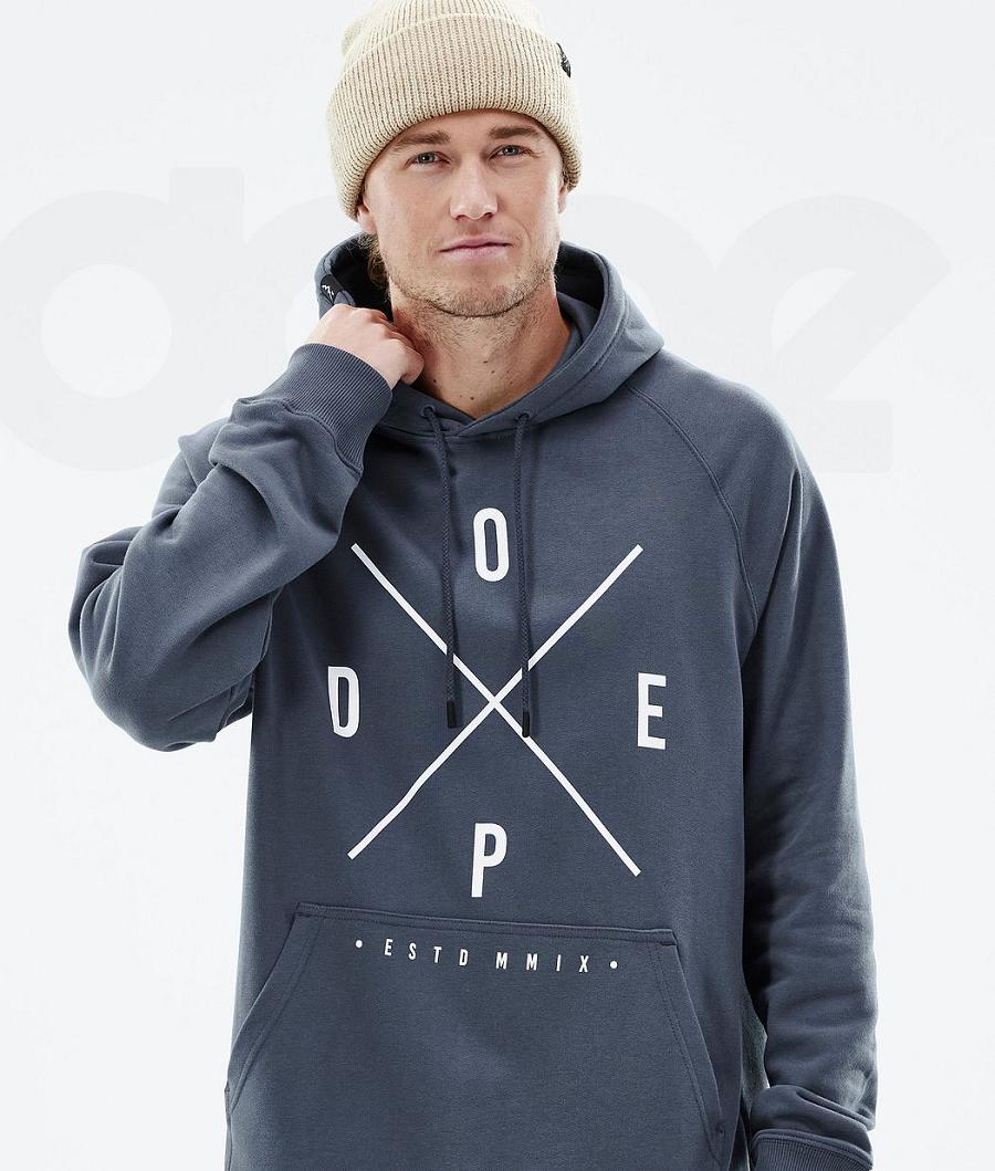 Dope Common 2X-Up Kapüşonlu Sweatshirt Erkek Mavi | TR2071ZG