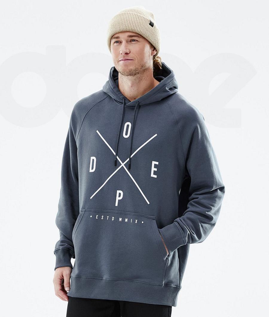 Dope Common 2X-Up Kapüşonlu Sweatshirt Erkek Mavi | TR2071ZG