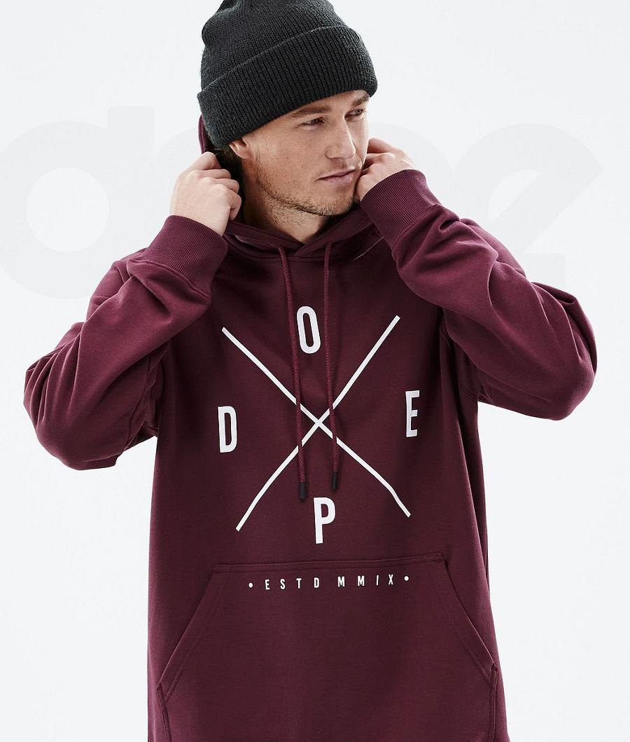 Dope Common 2X-Up Kapüşonlu Sweatshirt Erkek Bordo | TR2072XF