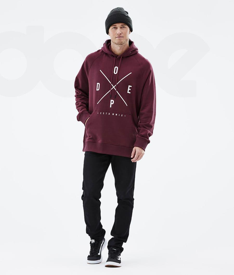 Dope Common 2X-Up Kapüşonlu Sweatshirt Erkek Bordo | TR2072XF