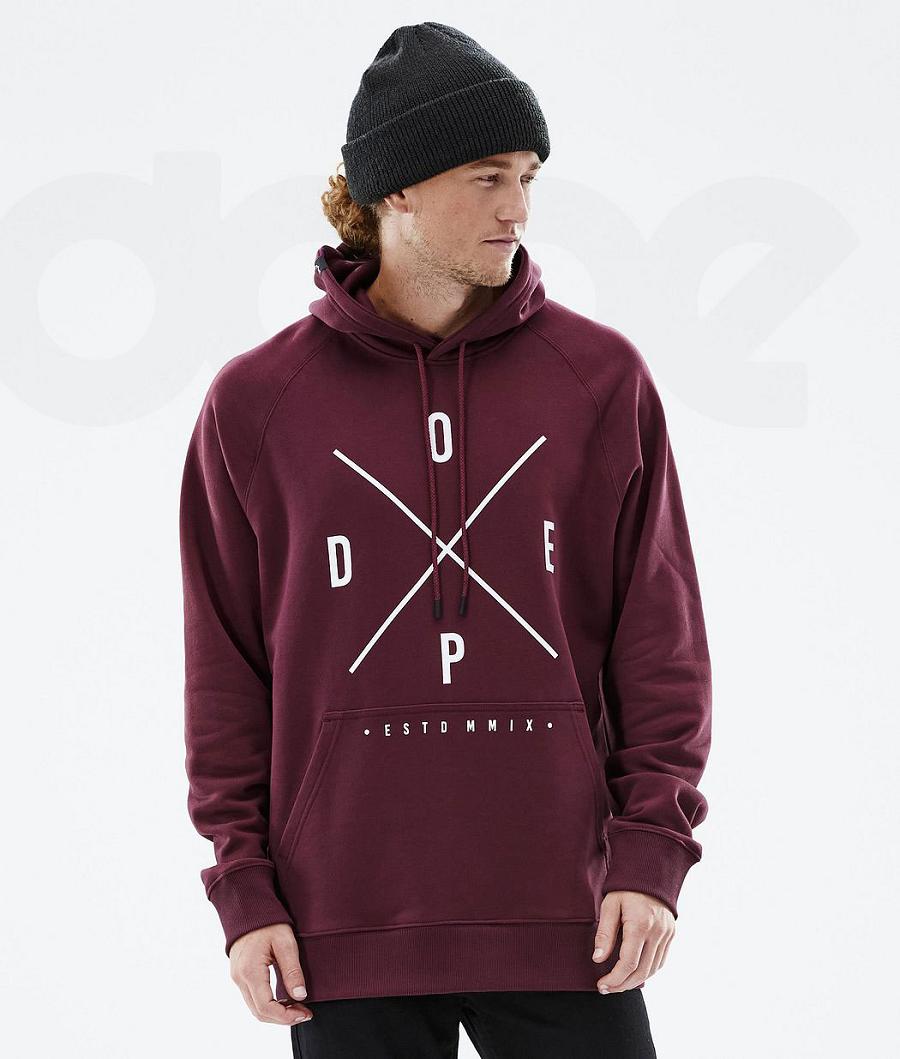 Dope Common 2X-Up Kapüşonlu Sweatshirt Erkek Bordo | TR2072XF