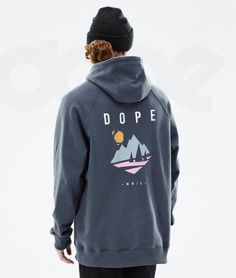 Dope Common Pine Kapüşonlu Sweatshirt Erkek Mavi | TR2067HK