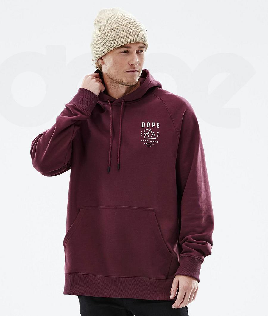 Dope Common Summit Kapüşonlu Sweatshirt Erkek Bordo | TR2063SO