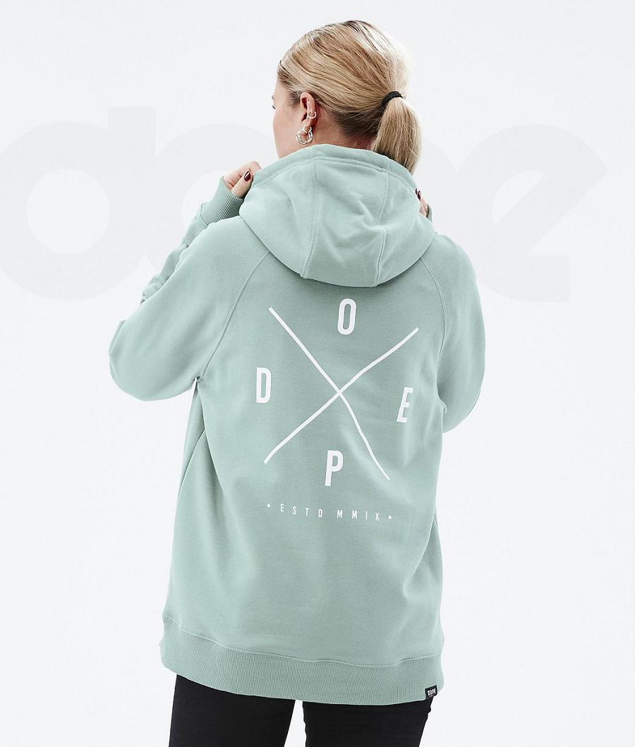 Dope Common W 2X-Up Kapüşonlu Sweatshirt Kadın Yeşil | TR1240XF