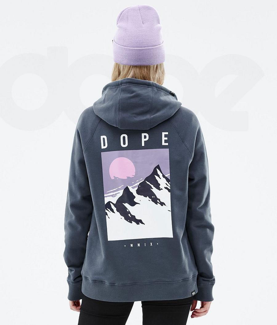 Dope Common W Peak Kapüşonlu Sweatshirt Kadın Mavi | TR1238LH