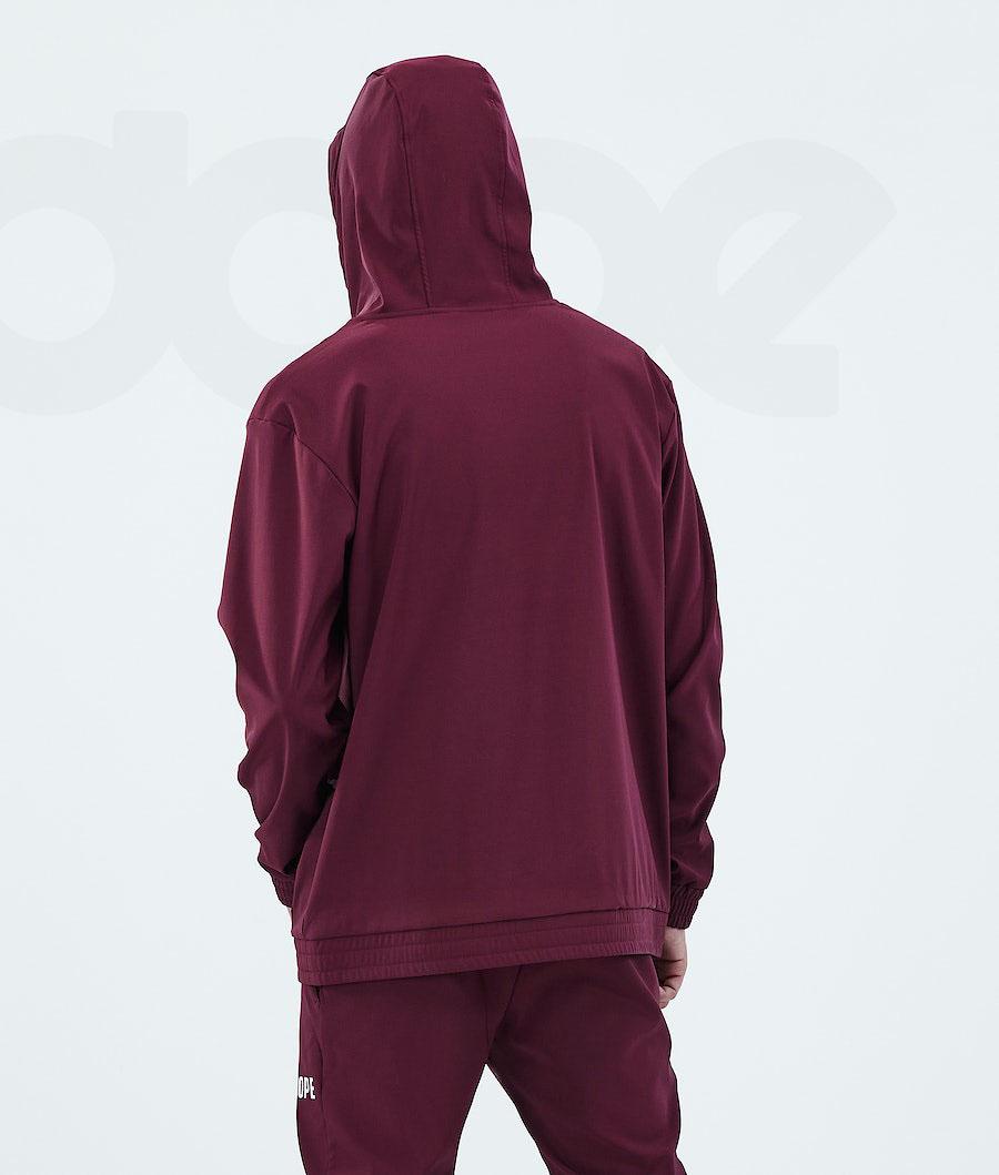 Dope Flight Kapüşonlu Sweatshirt Erkek Bordo | TR2049BC