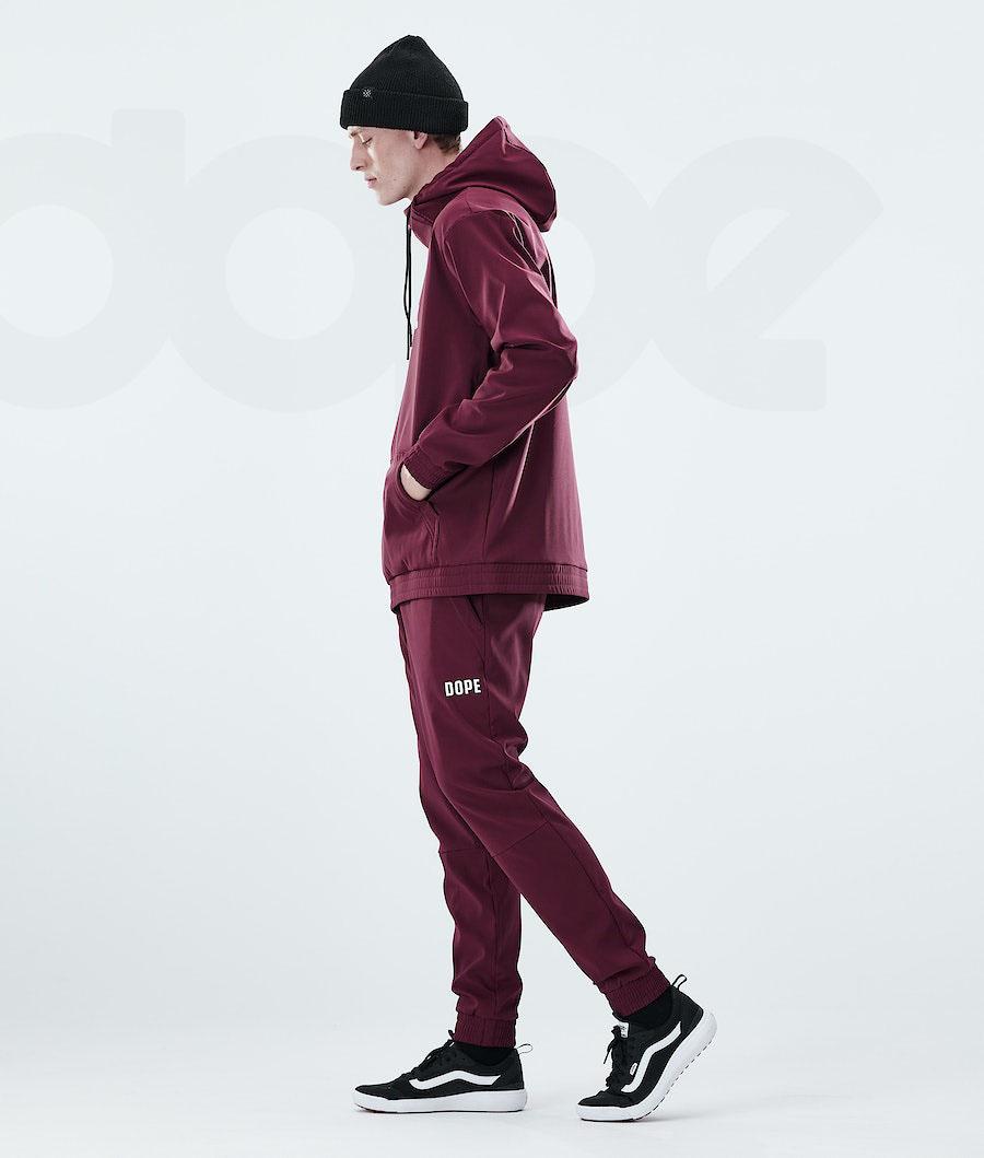 Dope Flight Kapüşonlu Sweatshirt Erkek Bordo | TR2049BC