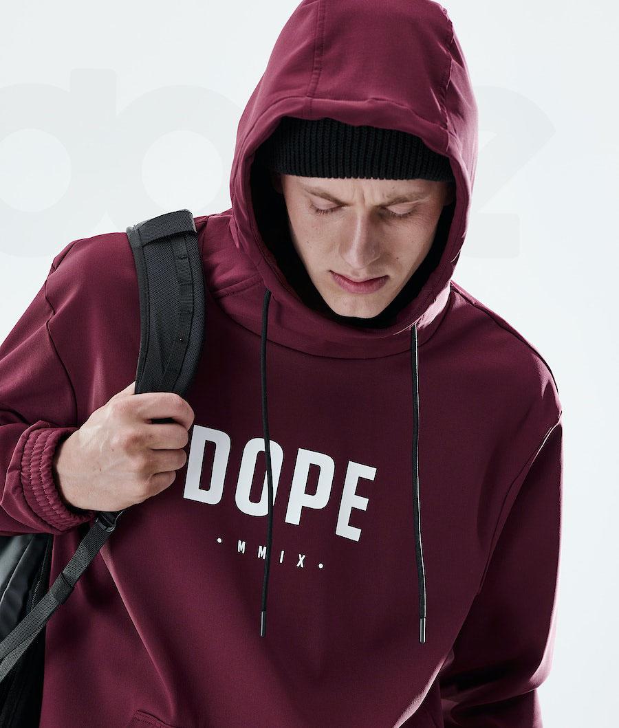 Dope Flight Kapüşonlu Sweatshirt Erkek Bordo | TR2049BC