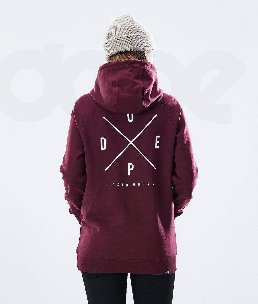 Dope Regular 2X-UP Kapüşonlu Sweatshirt Kadın Bordo | TR1225YU