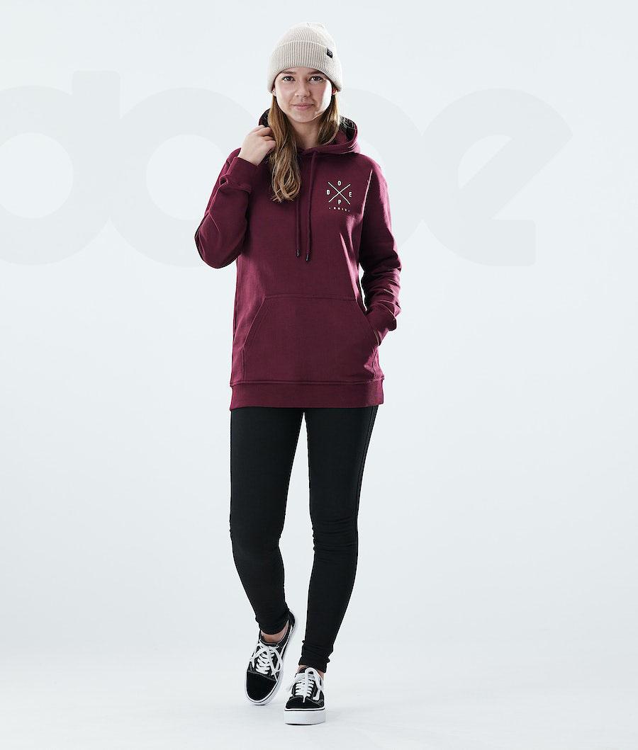 Dope Regular 2X-UP Kapüşonlu Sweatshirt Kadın Bordo | TR1225YU