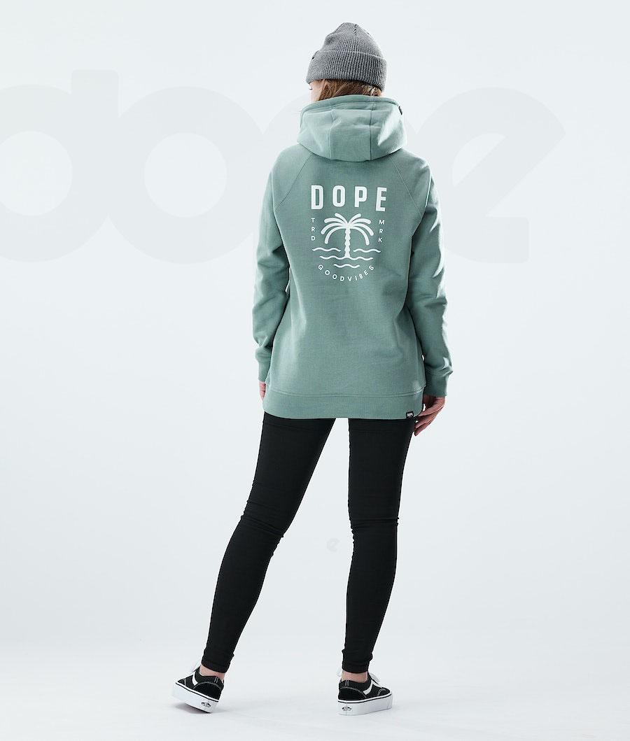 Dope Regular Palm Kapüşonlu Sweatshirt Kadın Yeşil | TR1219MA