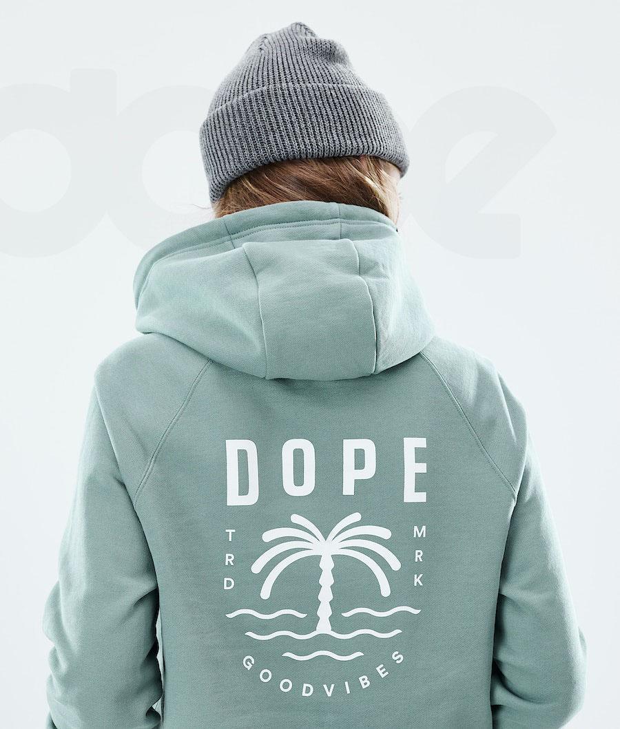 Dope Regular Palm Kapüşonlu Sweatshirt Kadın Yeşil | TR1219MA