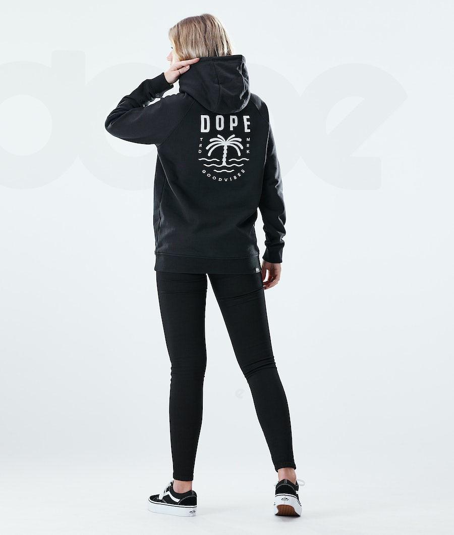 Dope Regular Palm Kapüşonlu Sweatshirt Kadın Siyah | TR1221WY