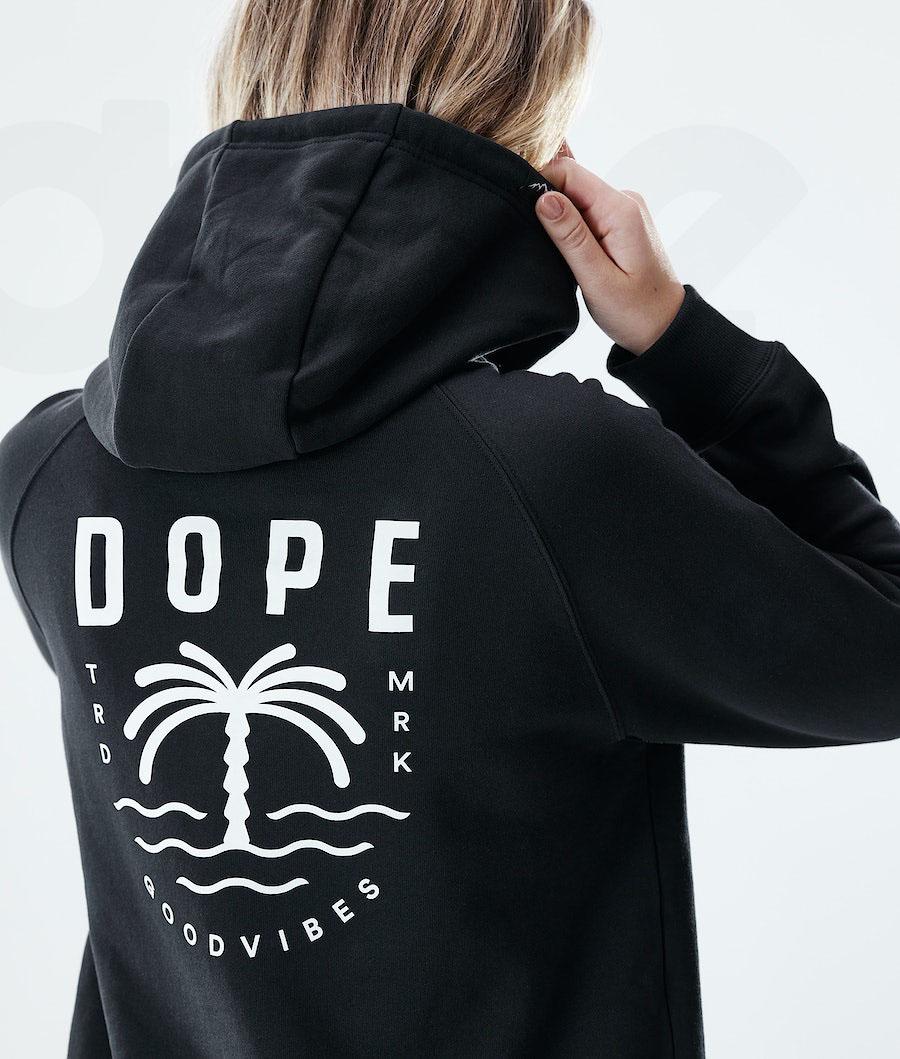 Dope Regular Palm Kapüşonlu Sweatshirt Kadın Siyah | TR1221WY