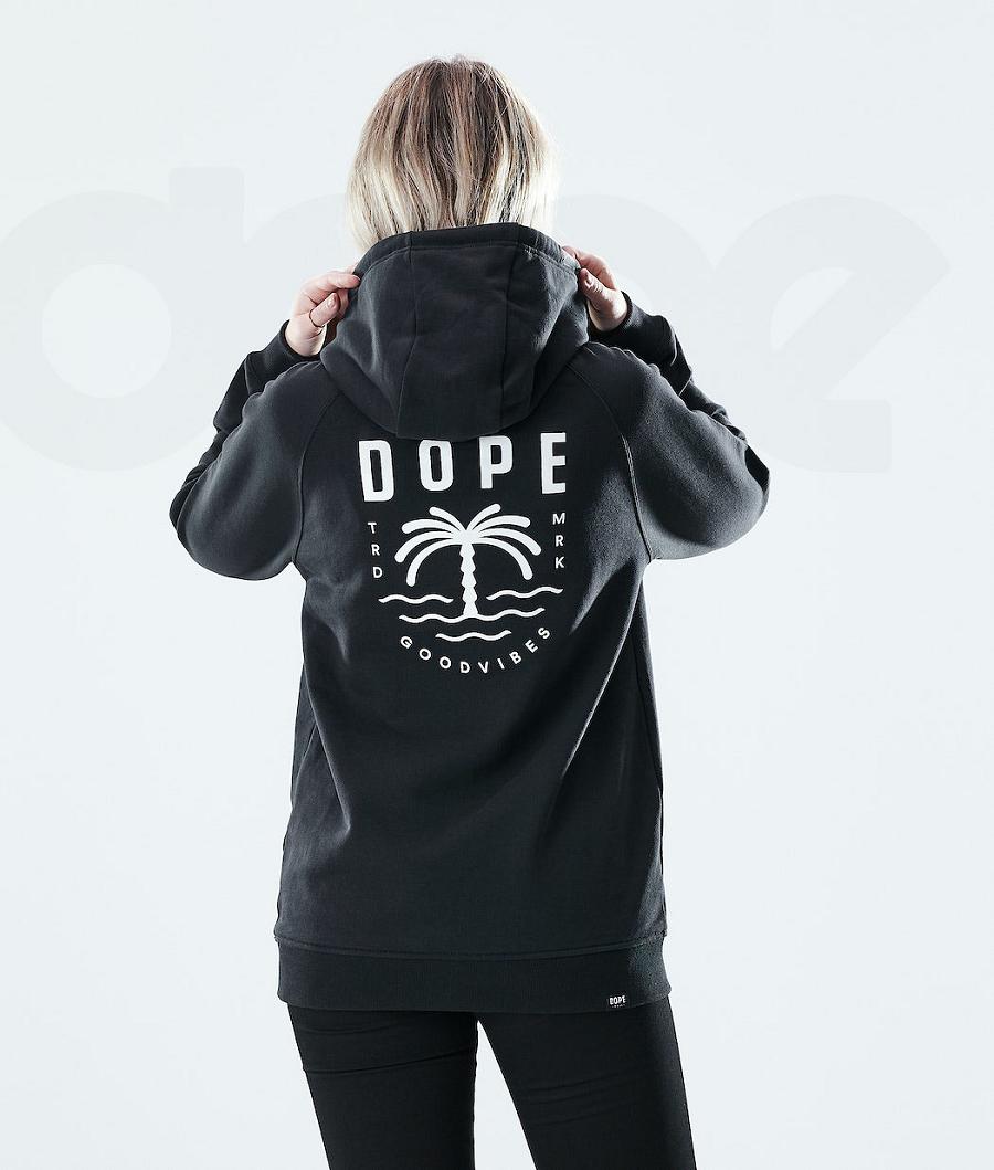 Dope Regular Palm Kapüşonlu Sweatshirt Kadın Siyah | TR1221WY