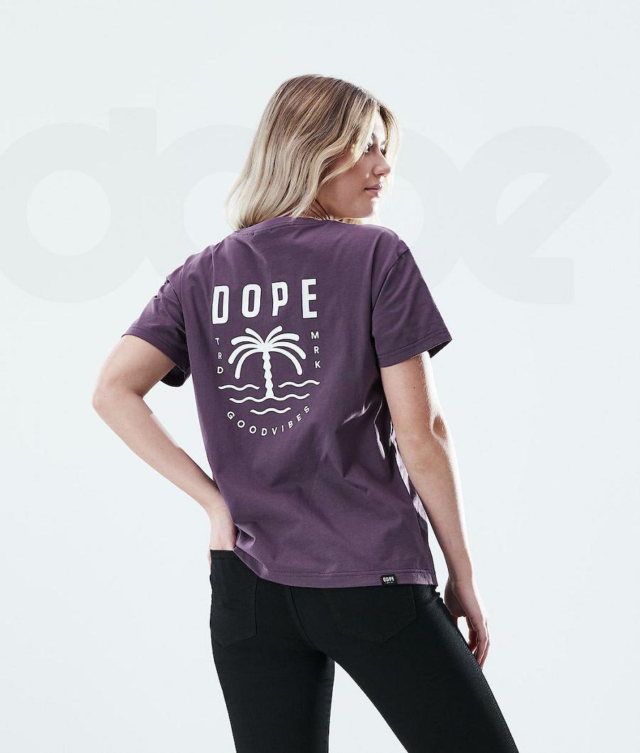 Dope Regular Palm Tişört Kadın Mor | TR1306OR