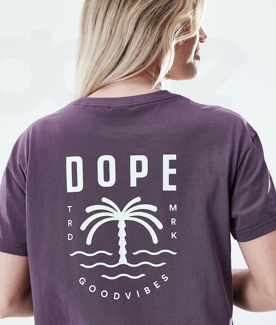 Dope Regular Palm Tişört Kadın Mor | TR1306OR