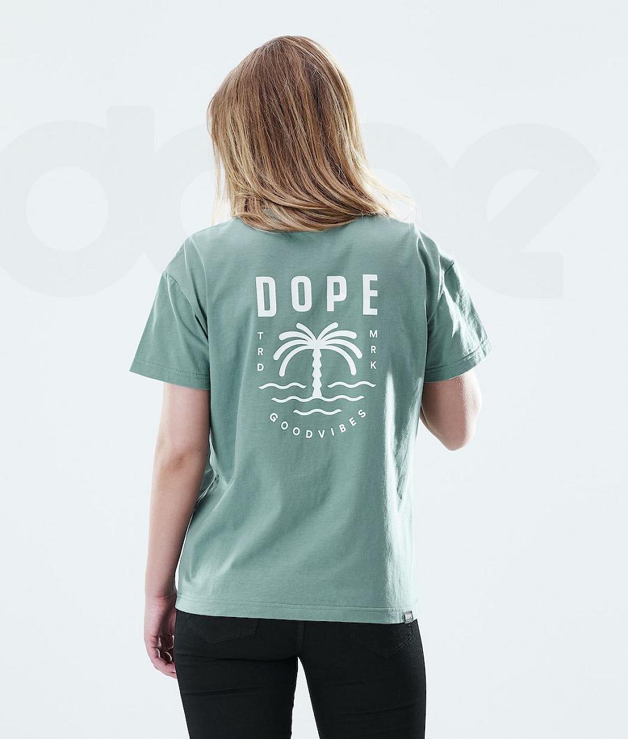 Dope Regular Palm Tişört Kadın Yeşil | TR1307PQ