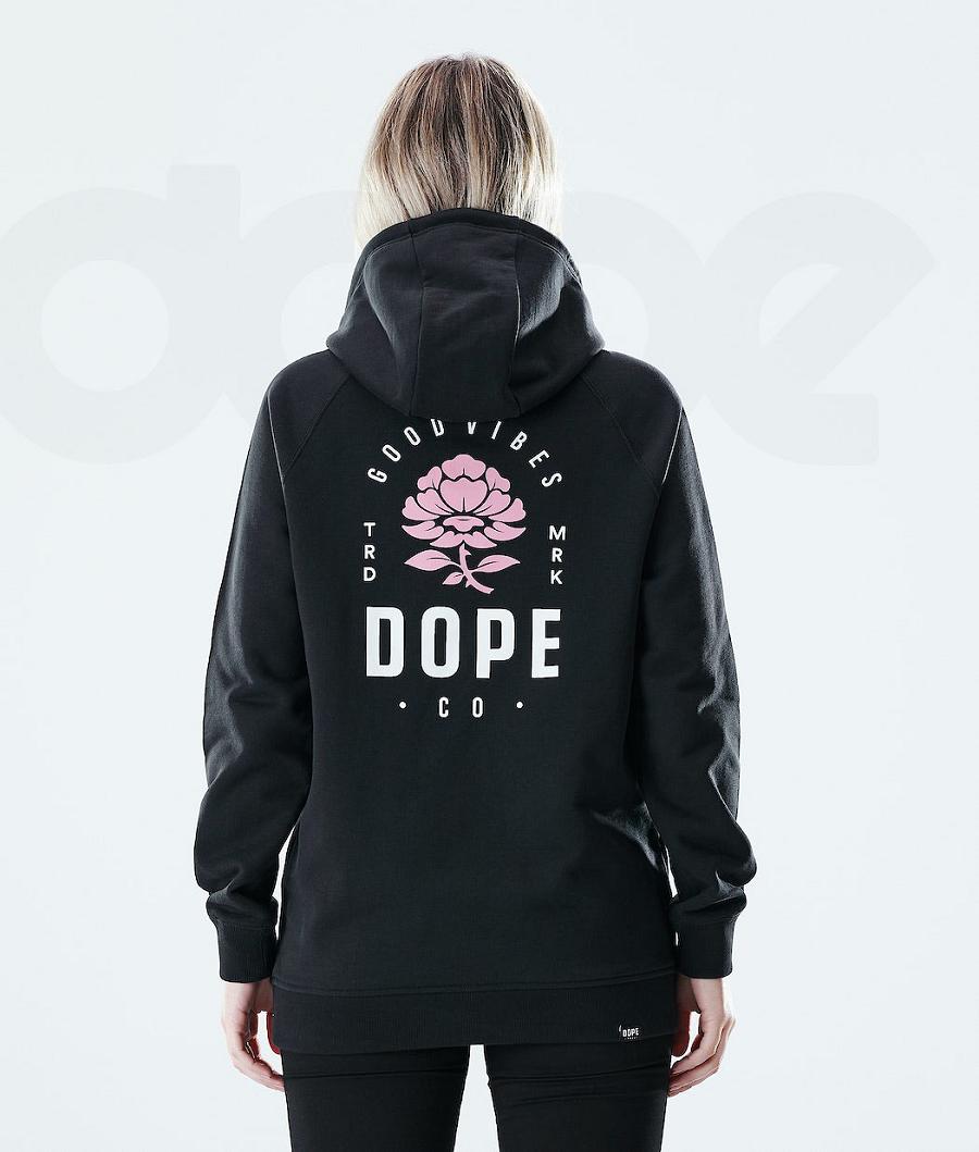 Dope Regular Rose Kapüşonlu Sweatshirt Kadın Pembe Siyah | TR1218NB