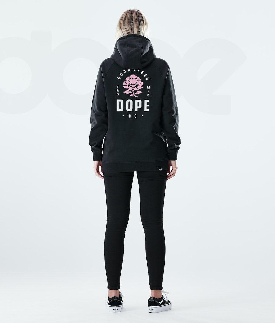 Dope Regular Rose Kapüşonlu Sweatshirt Kadın Pembe Siyah | TR1218NB