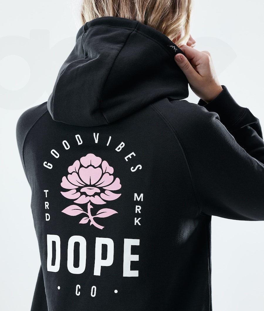 Dope Regular Rose Kapüşonlu Sweatshirt Kadın Pembe Siyah | TR1218NB