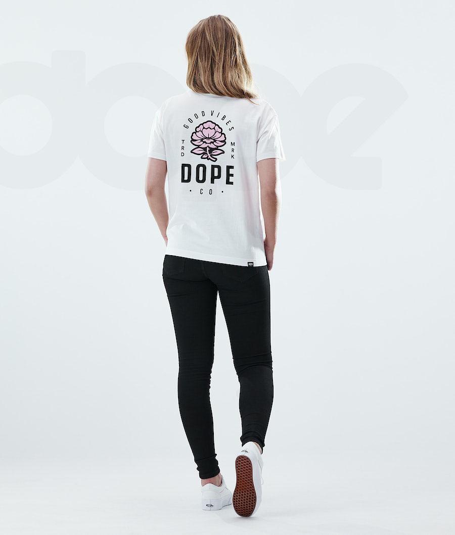 Dope Regular Rose Tişört Kadın Beyaz | TR1299WY