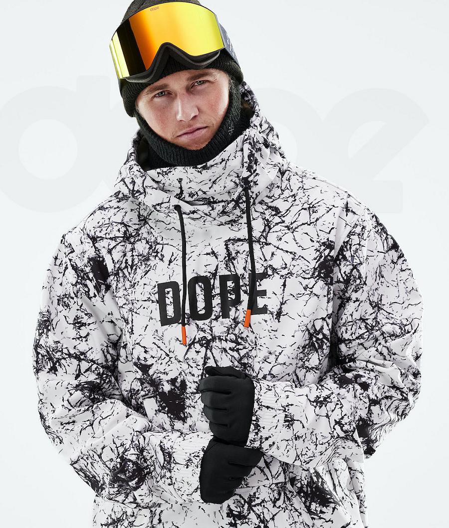 Dope Yeti 2021 Capital Snowboard Ceketi Erkek Beyaz Siyah | TR2235WY