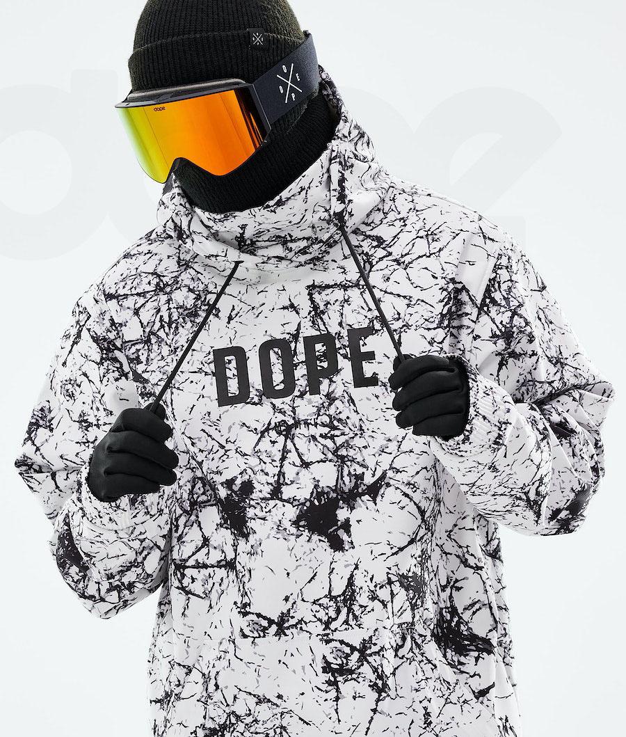 Dope Yeti 2021 Capital Snowboard Ceketi Erkek Beyaz Siyah | TR2235WY